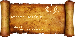 Kreisz Jolán névjegykártya