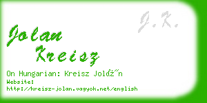jolan kreisz business card